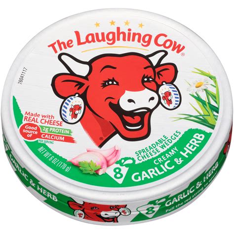 The Laughing Cow Light Garlic And Herb Spreadable Cheese Wedges 8 Ct