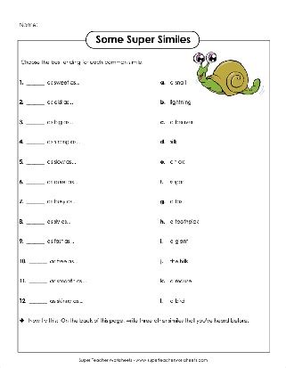 Simile And Metaphor Worksheets Worksheets Library