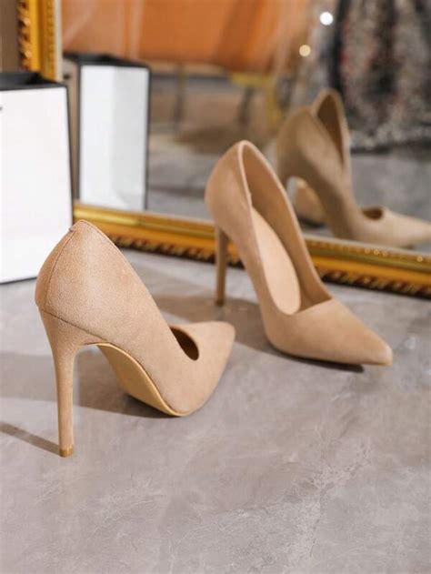 Elegant Apricot Pumps For Women Minimalist Point Toe Stiletto Heeled