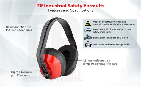 TR Industrial Safety Ear Muffs ANSI S3 19 Approved Amazon