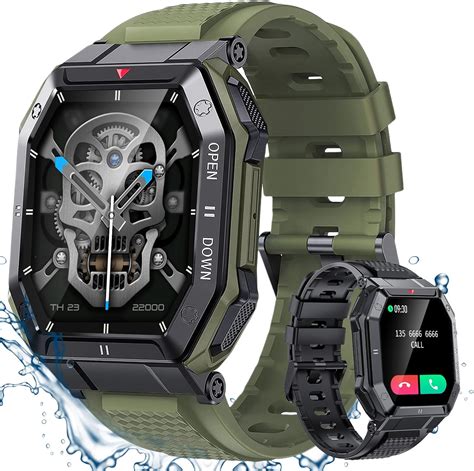 Podoeil Military Smart Watch For Men With Call Answer Make Outdoor Tactical Sports Smartwatch