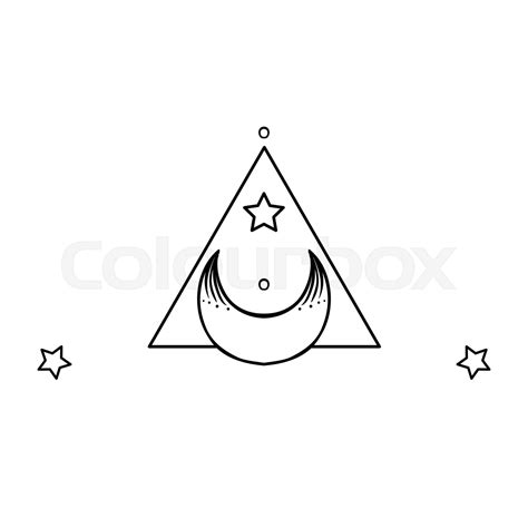 Moon Symbol Tattoo Style Vector Illustration In Black Outl Colourbox