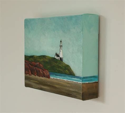 Lighthouse Painting, Seaside Painting, Ocean Edge, Coastal Scene ...