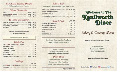 Catering – Kenilworth Diner