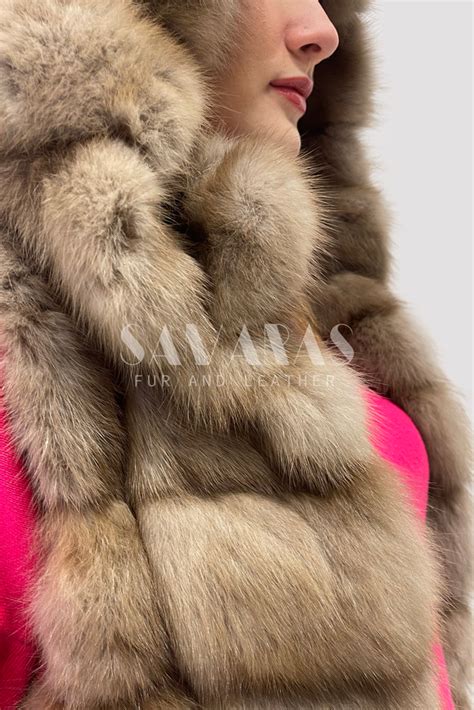 Gemme Barguzinsky Russian Sable Long Fur Vest With Hood Samarasfurs