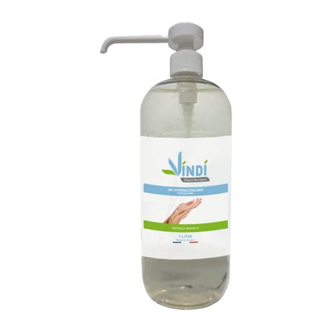 Vindi Désinfectant gel hydroalcoolique flacon pompe de 1l