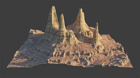 3D 8K Detailed Cliff Landscape TurboSquid 1811964