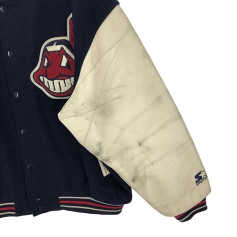 Vintage Mlb 90s Indian Cleveland Varsity Jacket Baseball Etsy