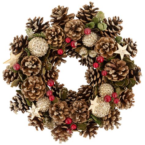 Northlight Glittered Pine Cone And Berry Artificial Christmas Wreath