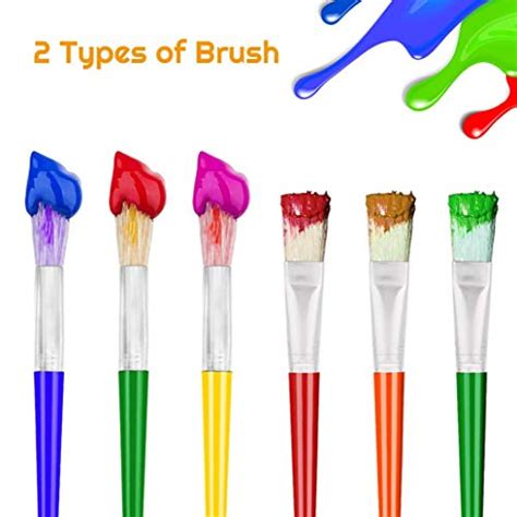 10Pcs Paint Brushes for Kids, Anezus Kids Paint Brushes Toddler Large ...