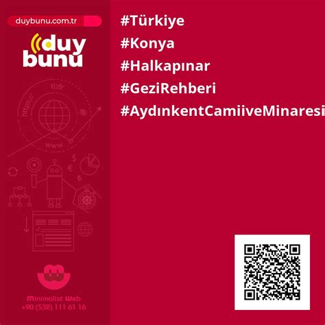 Aydınkent Camii ve Minaresi Gezi Rehberi Halkapınar Konya