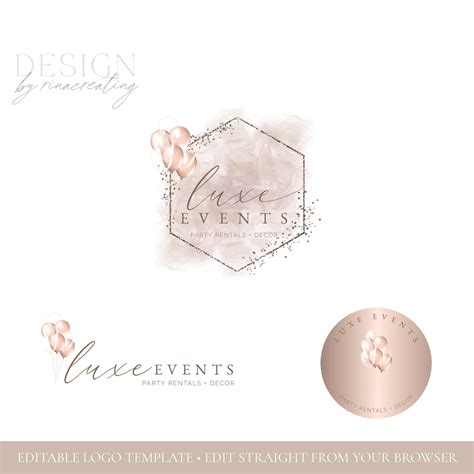 Event Planner Logo, Party Business Logo, Editable Logo Template, Logo ...