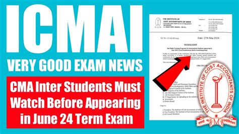 Icmai Big News On Cma Exam June Cma Students Must Watch Or Else