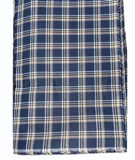 Checks Gsm Yarn Dyed Polycotton Check Fabric Blue At Rs Meter