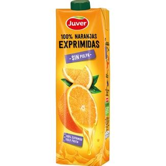 Comprar Zumo De Naranja 100 Exprimido Sin Pulpa Brik 1 L JUVER