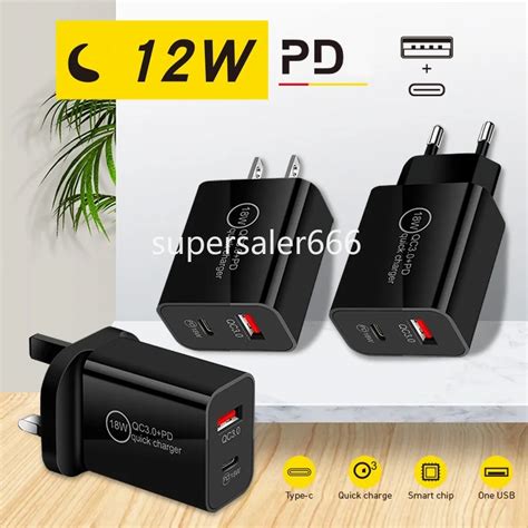 Approvisionnement En Gros Chargeur USB C PD 12W 5V 2 4A Prises De