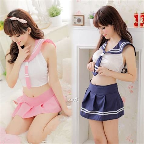 Jual Set Lingerie Sexy Wanita Japan Anime Cosplay Seragam Pelajar