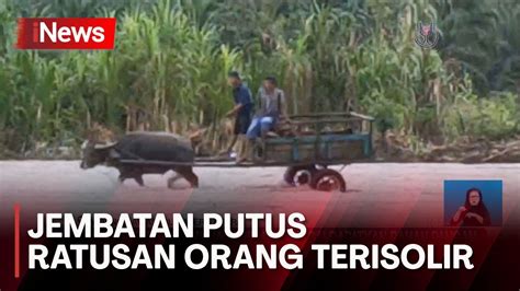 Warga Padang Lawas Bertaruh Nyawa Sebrangi Sungai Demi Bahan Pangan