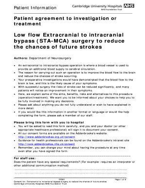 Fillable Online Cuh Org Low Flow Extracranial To Intracranial Fax Email