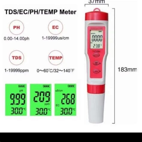 Promo Tds Ec Ph Meter Dan Temperatur Auto Kalibrasi Dan Waterproof Ez