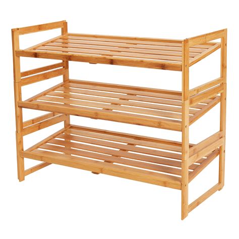 Better Homes Gardens Bamboo Tier Shoe Rack Walmart