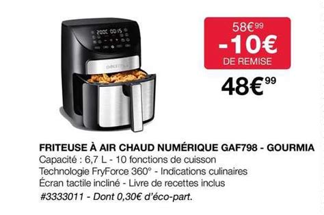 Promo Friteuse à Air Chaud Numérique Gaf798 Gourmia chez Costco