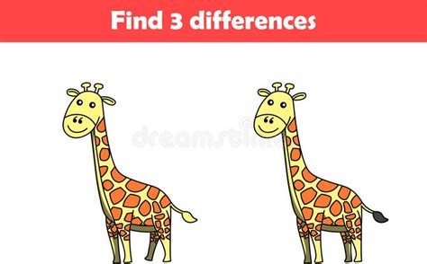 Find Difference Giraffe Stock Illustrations 60 Find Difference