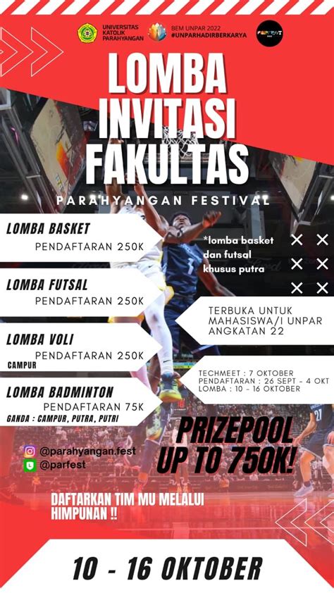 Poster Lomba Invitasi Fakultas UNPAR Universitas Katolik Parahyangan