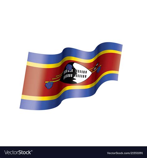 Swaziland flag on a white Royalty Free Vector Image