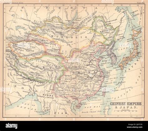 Chinese Empire Japan China Korea Tibet Mongolia Manchuria BARTHOLOMEW