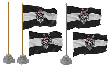 Fudbalski Klub Partizan Flag Waving Different Style With Stand Pole