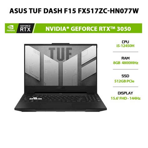 Laptop Asus Tuf Dash F Fx Zc Hn W