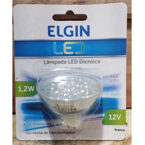 Lâmpada LED dicróica 1 2w 12v ELGIN BASE GU5 3 BIPINO Branco FRIO