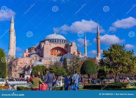 View Of The Sultan Ahmet Park In Front Of Hagia Sophia Grand Mosque