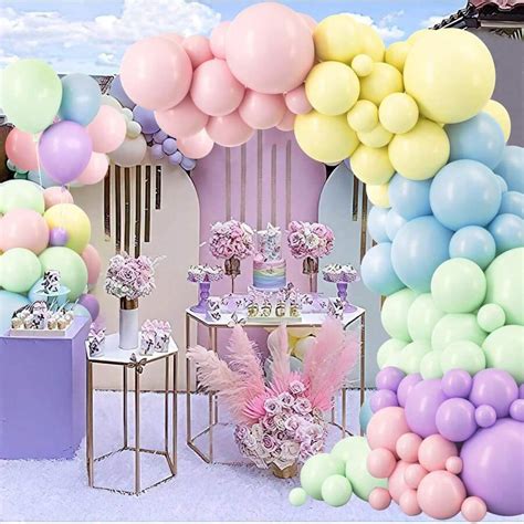 Pcs Soft Balloon Garland Arch Kit Pastel Rainbow Colored Macaron