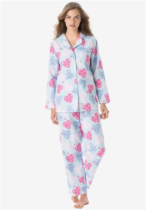 Classic Flannel Pajama Set Woman Within