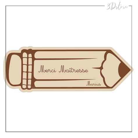 Marque page crayon Merci Maîtresse personnalisable