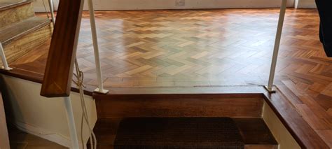 Floor Sanding Finishing Of Gorgeous Merbau Parquet Flooring In