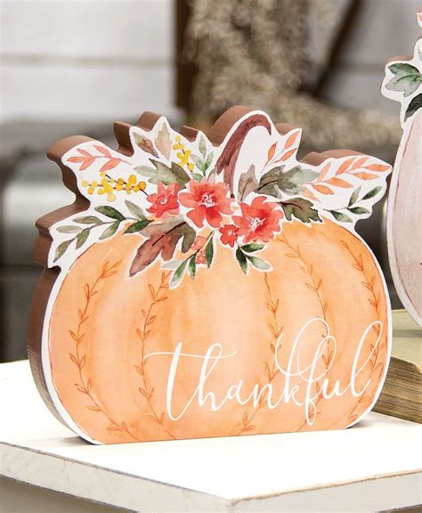 Col House Designs Wholesale Thankful Chunky Watercolor Pumpkin Sitter