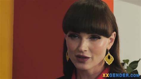 Trans Office Brunette Babe In Heels Rides