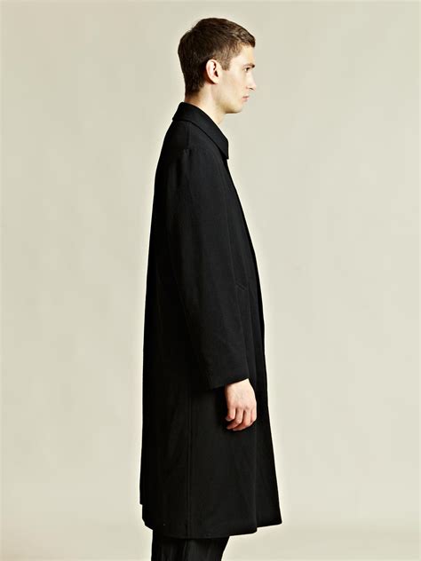 Yohji Yamamoto Soutien Collar Coat In Black For Men Lyst