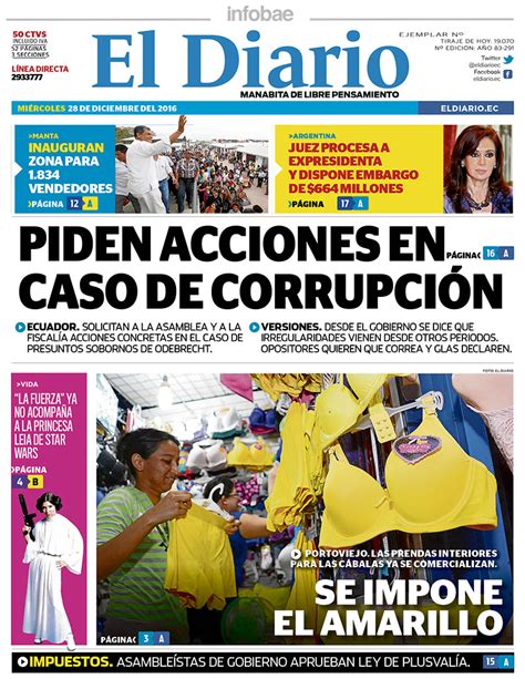 El Diario Ecuador Miércoles 28 De Diciembre De 2016 Infobae