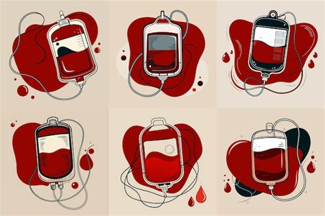 Premium Vector Vector Set Of Blood Bags For Transfusion World Donor