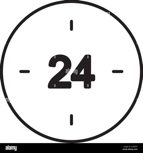 Hours Clock Icon Over White Background Line Style Vector