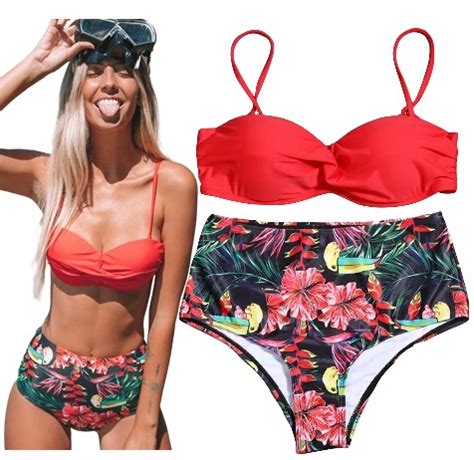 STRÓJ KĄPIELOWY BIKINI WYSOKI STAN KORONKA BOHO S 12056729237 Allegro pl