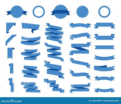 Banderas Planas De Las Cintas Del Vector Aisladas Completamente En El