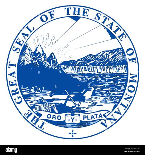 The State Seal Of Montana Over A White Background Stock Photo Alamy