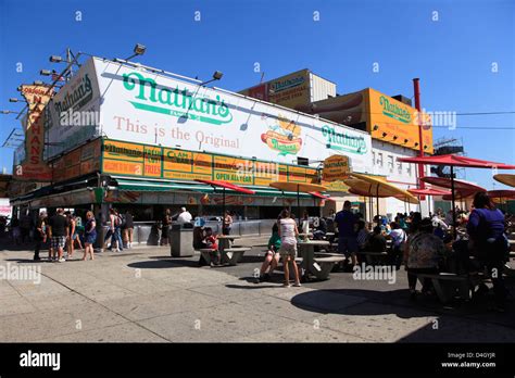 Nathans Famous Hot Dogs Coney Island Brooklyn New York City Usa