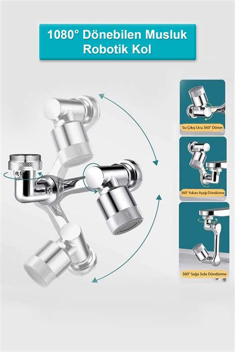 Soillium 1080 Derece Dönebilen 4 Filtreli Musluk Başlığı Evrensel Su