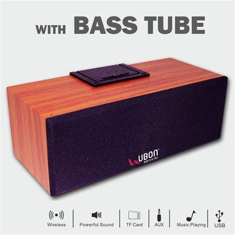 UBON GBT 270 Wooden Wireless Speaker With Bass Tube 10W Svsuresh